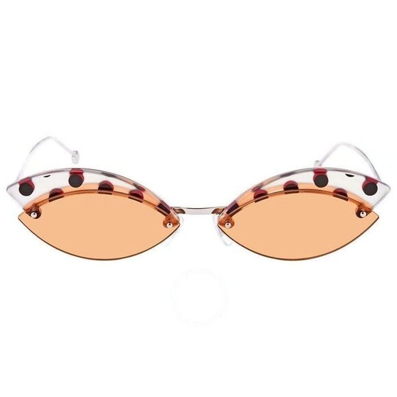 Fendi Orange Ff0370/S L7q Rim-less Butterfly Women Sunglasses - Picture 2 of 4